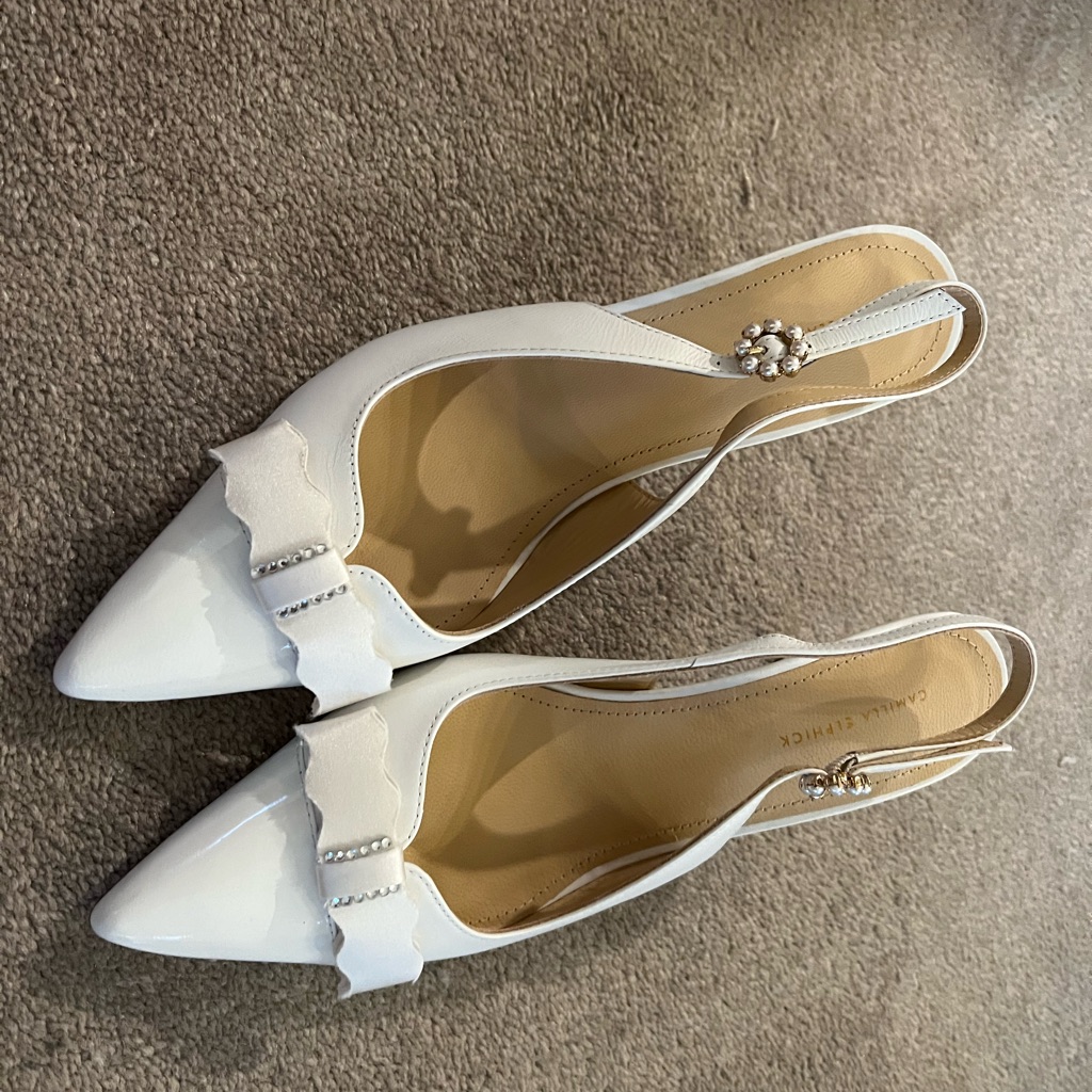 Reiss Elegant White Slingback Heels